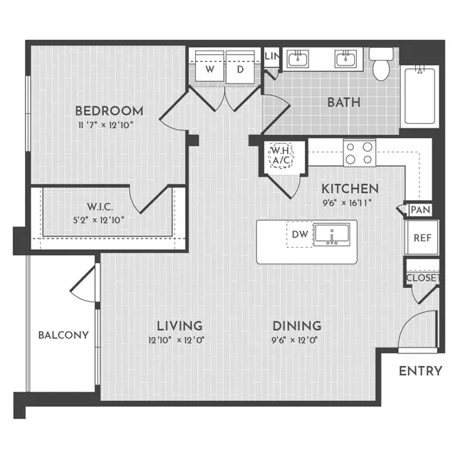1BR 1BA (A6 - 862 SF) 10204 floor plan